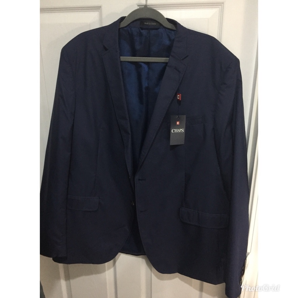 NWT CHAPS Navy Blazer Size 48 Long